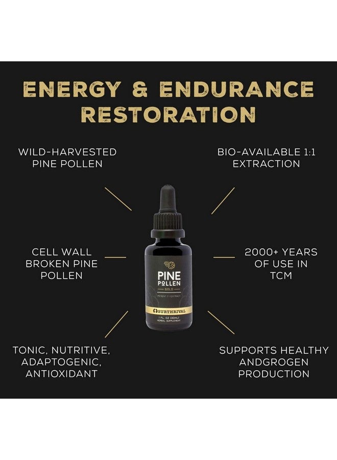 Surthrival: Pine Pollen Gold Extract (1 fl oz), Wild Harvested, Energy Restoration - Image 2