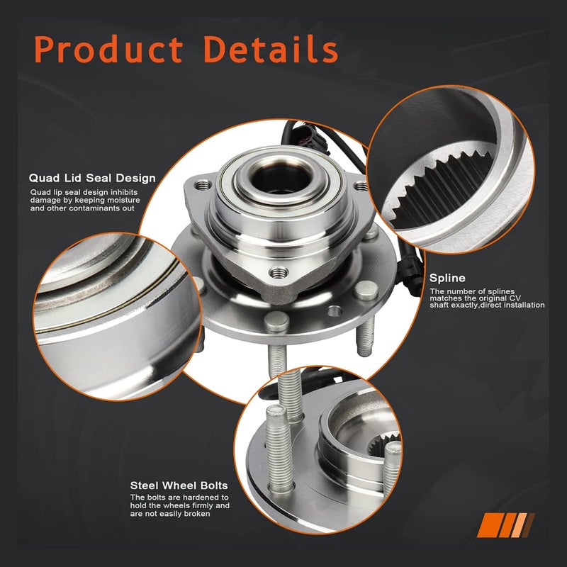 DRIVESTAR 513188 Front Left/Right Wheel Hub & Bearing Assembly w/ABS for Isuzu Ascender, Oldsmobile Bravada, GMC Envoy, Buick Rainier, Chevy Trailblazer - Image 3
