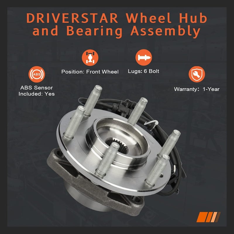 DRIVESTAR 513188 Front Left/Right Wheel Hub & Bearing Assembly w/ABS for Isuzu Ascender, Oldsmobile Bravada, GMC Envoy, Buick Rainier, Chevy Trailblazer - Image 2