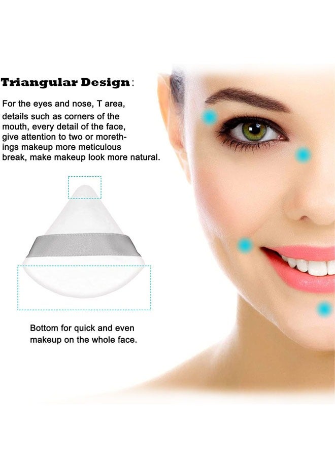 10 Pcs Soft Triangle Makeup Powder Puff for Loose and Mineral Powder with Strap for Contouring and Under Eye Use - Image 2