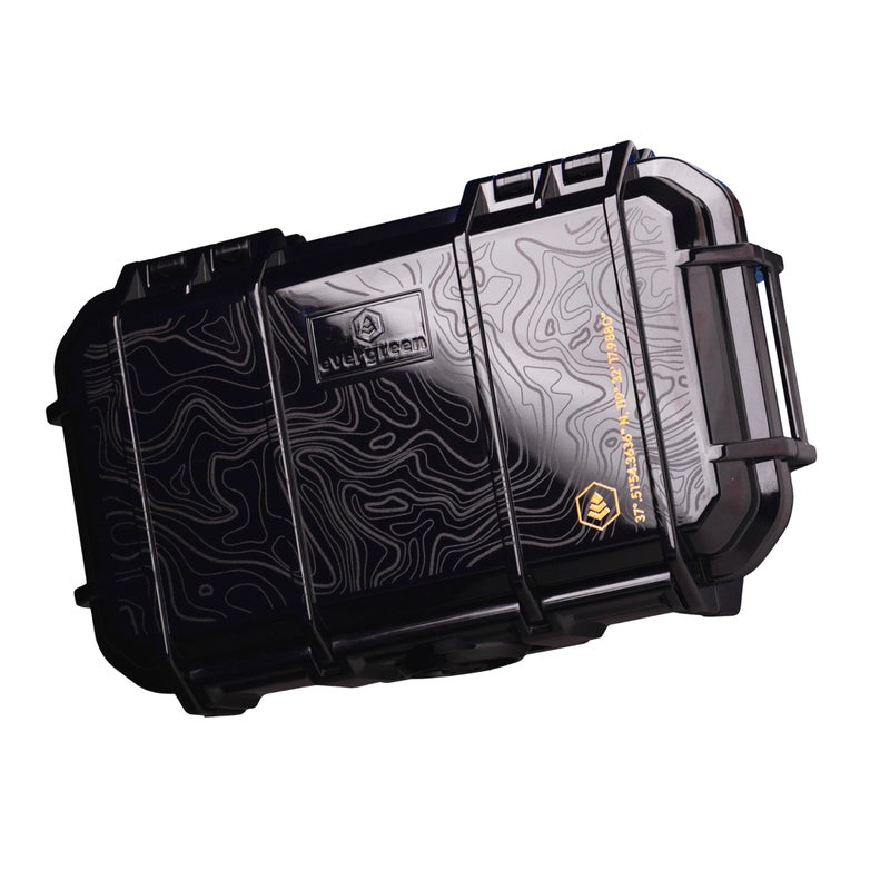 Evergreen 56 ToughBox - EDC Dry Box Protective Case USA Made for Organization of Cameras, Phones, Camping, Fishing, Hiking, Water Sports (Black, TOPO) - Image 1