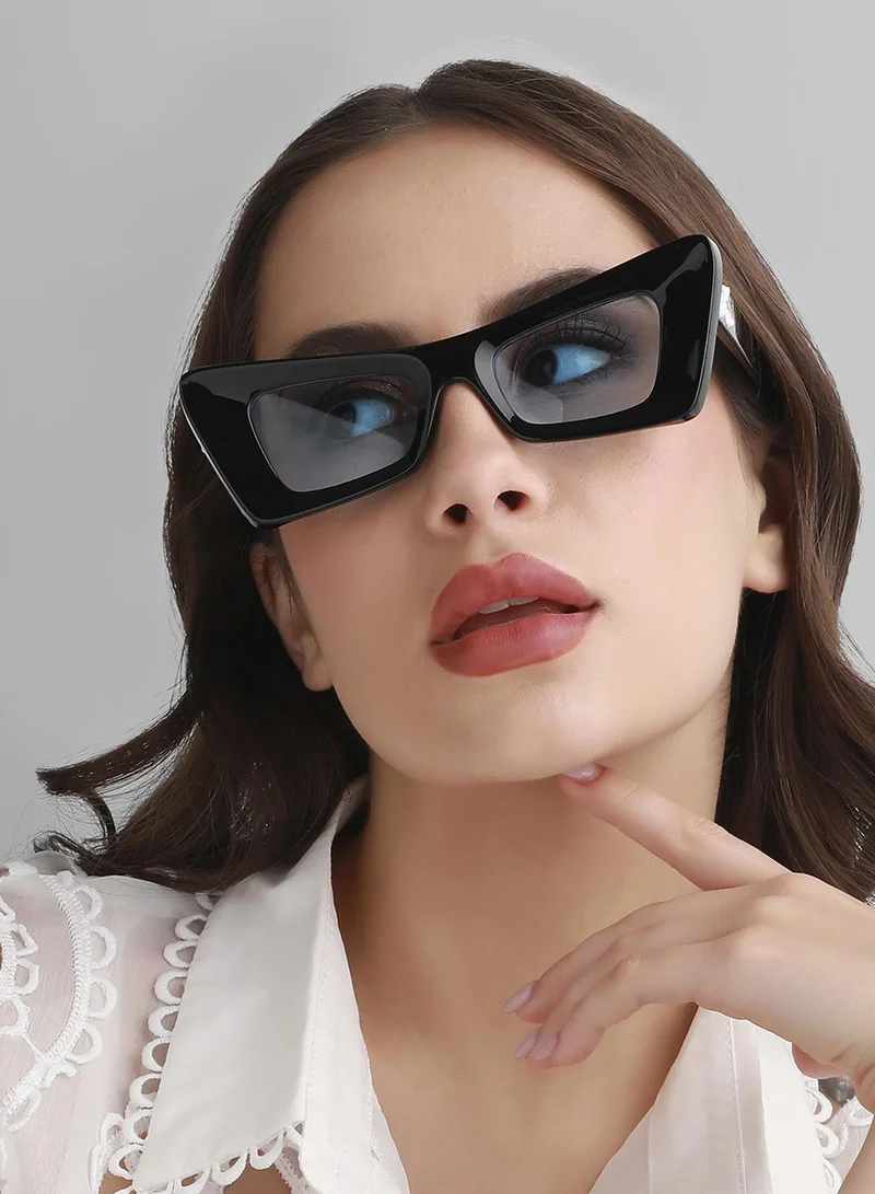 Haute Sauce Solid Cateye Sunglasses - Black