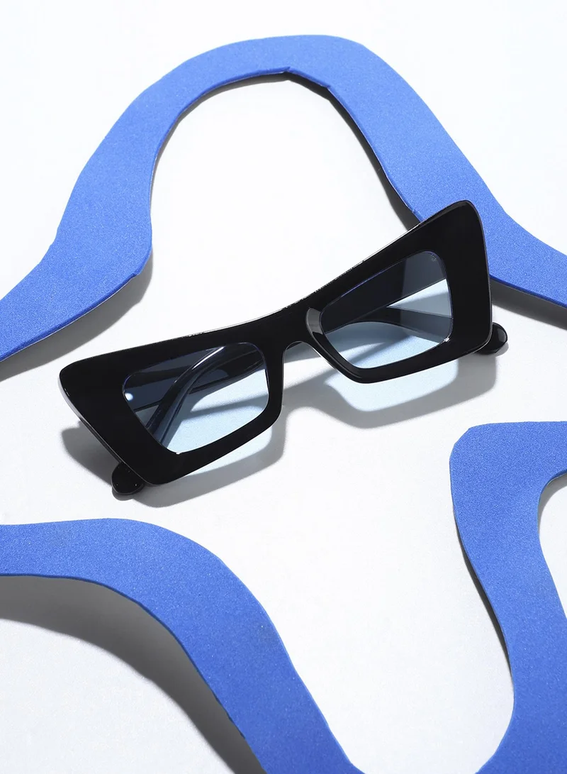 Haute Sauce Solid Cateye Sunglasses - Black