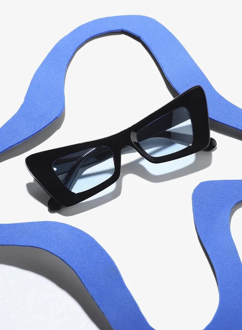 Haute Sauce Solid Cateye Sunglasses - Black