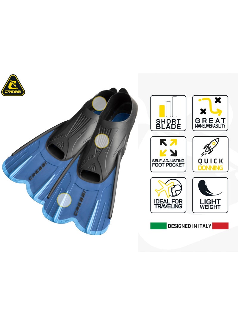 Cressi Short Blade Swim Fins for Swimming and Snorkeling Lightweight Travel Design - Image 2