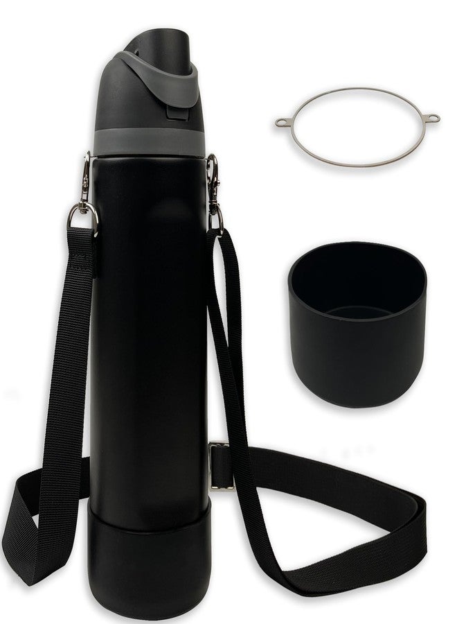 SITKOL Silicone Boot Set for Cute Owala Water Bottle 24 oz - Includes Non-Slip Sleeve, Shoulder Strap, Perfect Owala Accessories, Fits Owala Tumbler, Owala Free Sip, Pink owala, owala Coffee (Black) - Image 1