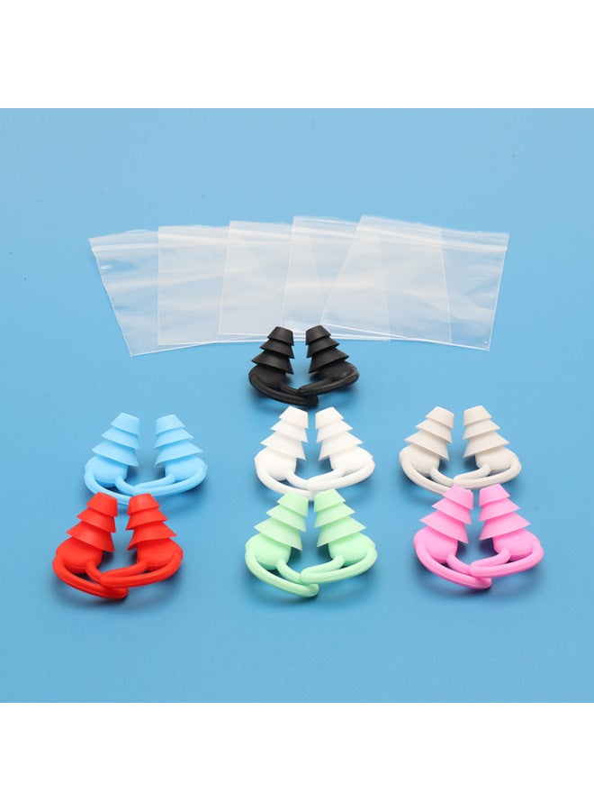 Generic Silicone Soundproof Earplugs Anti-noise Sleep Industrial Protection Swimming Waterproof Student Dormitory Special Mute Artifact-Color:PE Transparent Self-sealing Bag/pair (take Note Color) - Image 1