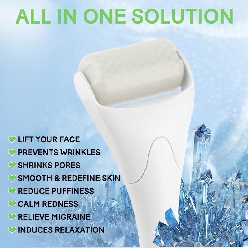 Fronnor Ice Roller for Face,Eyes,Women Gifts Idea,Therapeutic Cooling to Tighten Brighten Complexion and Reduce Wrinkles,Massager Under Eye Puffiness,Migraine and Pain Relidf (White) - Image 2