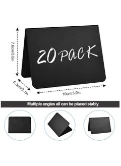 KASTWAVE 20 Pack Mini Chalkboard Signs for Food Labels, 4''x3'' Table Chalk Board Sign with 2pcs White Chalks, Resuable Wipable Desktop Sign for Food, Buffet, Wedding, Party, Bakery and Retail Label  - Image 2