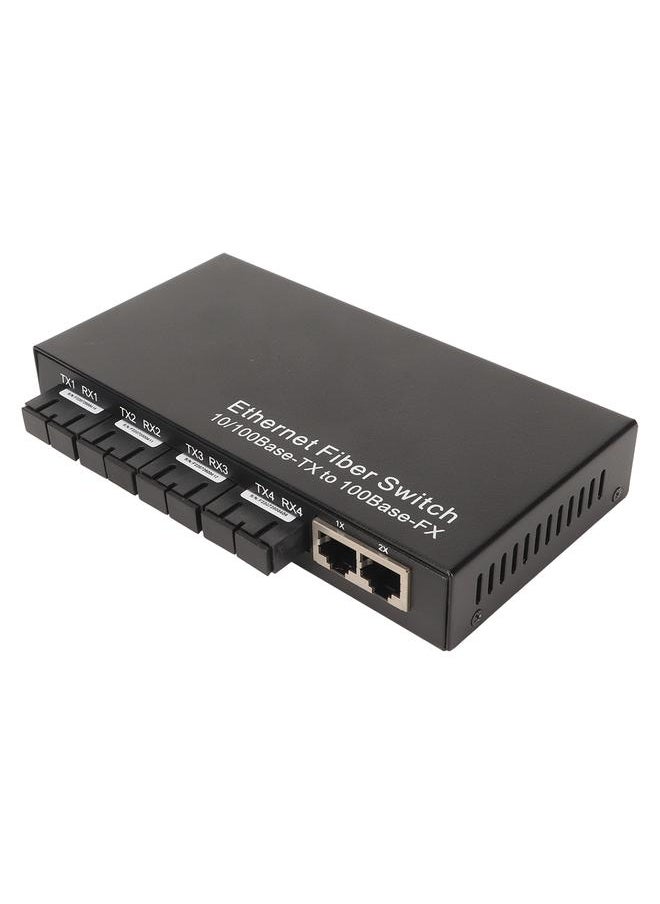 Thoraya Photoelectric converter Tx1310nm 10/100Mbps dual-fiber single-mode fiber optic transceiver Gigabit 4 optical ports 2 electrical ports up to 25 km RJ-45 port US standard  - Image 2