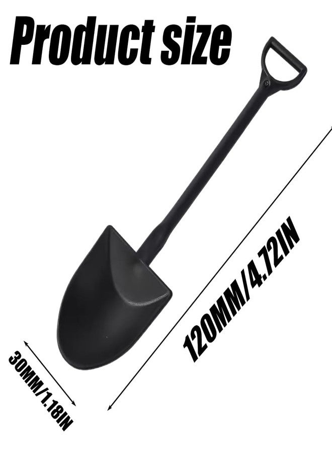 Quweiz 100 Pcs Mini Shovel Spoon, Black Disposable Cute Shovel Dessert Spoons, Pudding Yogurt Spoons, Ice Cream Dessert Spoon - Image 2