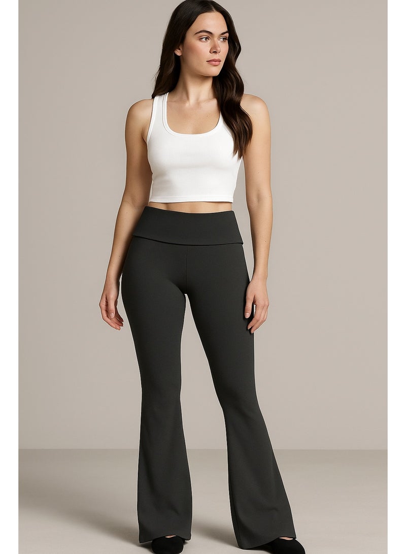 Soft Steps Flared trousers with fold-over waist L - Image 1