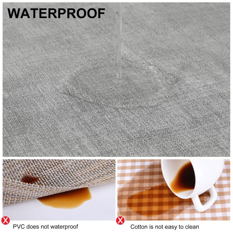 homing Faux Leather Heat Resistant Placemats 6 Packs, Waterproof Wipeable Dining Easter PU Place Mats for Indoor & Outdoor, Easy to Clean, Light Grey - Image 3