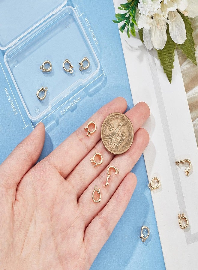 CREATCABIN 14Pcs Necklace Clasps Fold Over Clasps Closures Real 18K Gold Plated Brass Bracelet Clasps Extender Connector for Necklace Bracelet Jewelry Making 7 x 10mm - Image 3