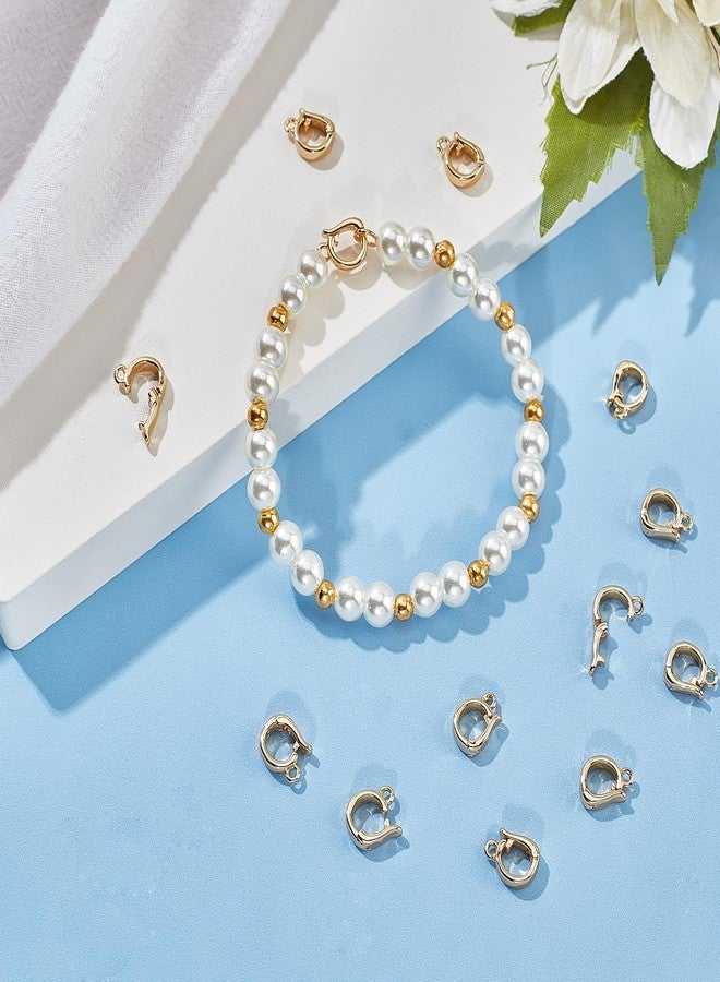 CREATCABIN 14Pcs Necklace Clasps Fold Over Clasps Closures Real 18K Gold Plated Brass Bracelet Clasps Extender Connector for Necklace Bracelet Jewelry Making 7 x 10mm - Image 4