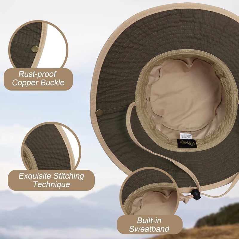 Phaiy Bucket Hat Wide Brim UV Protection Sun Hat Boonie Hats Fishing Hiking Safari Outdoor Hats for Men and Women - Image 3