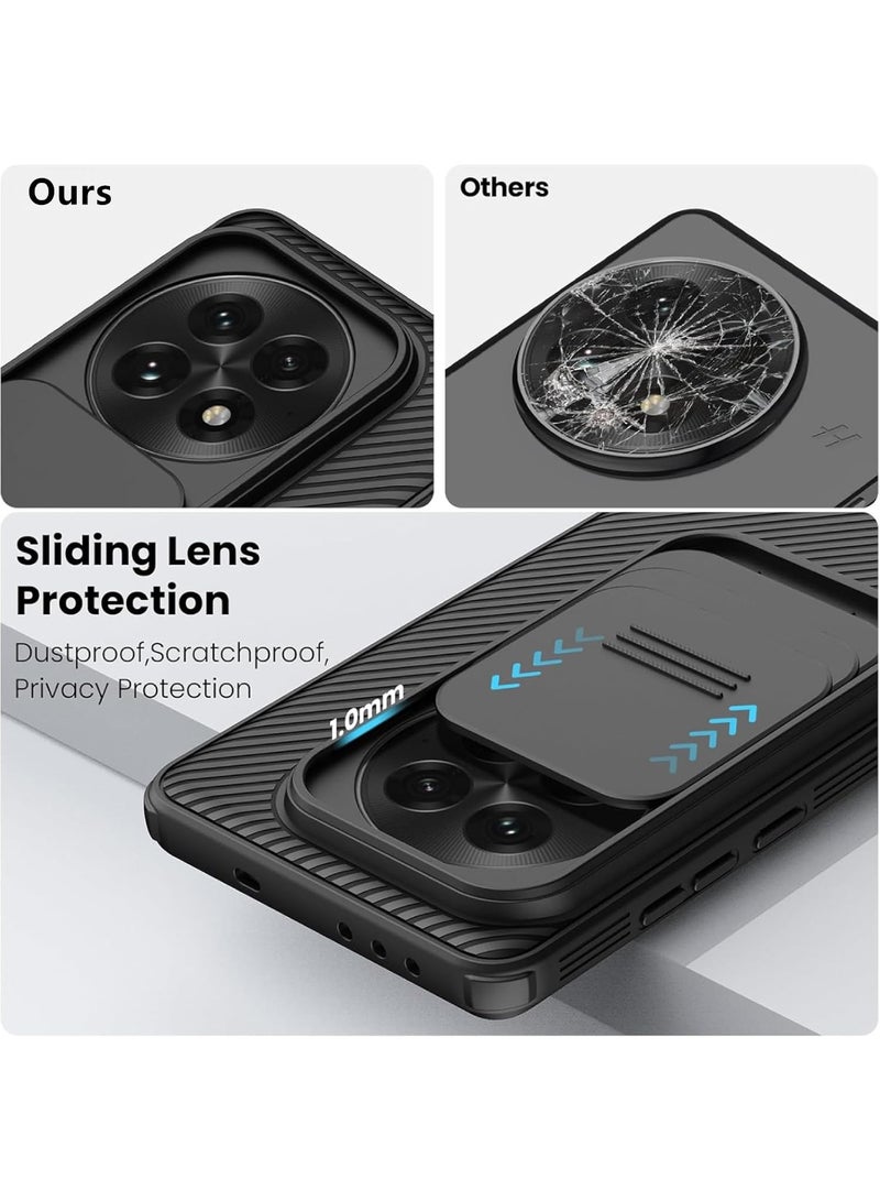 Aookay Compatible with OnePlus 13R Case, With Slide Cover Camera Lens Protection, TPU+PC Shockproof Bumper Back Cover, Slim Fit and Anti-Fingerprint Protective Phone Cover for OnePlus 13R (Black)  - Image 2