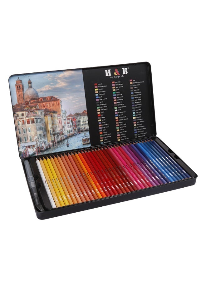H&B 72 Piece Colored Pencil Set, Multicolour Wooden Coloring Pencils, Non-Toxic Artist Drawing Pencils for Kids and Beginners - Image 1