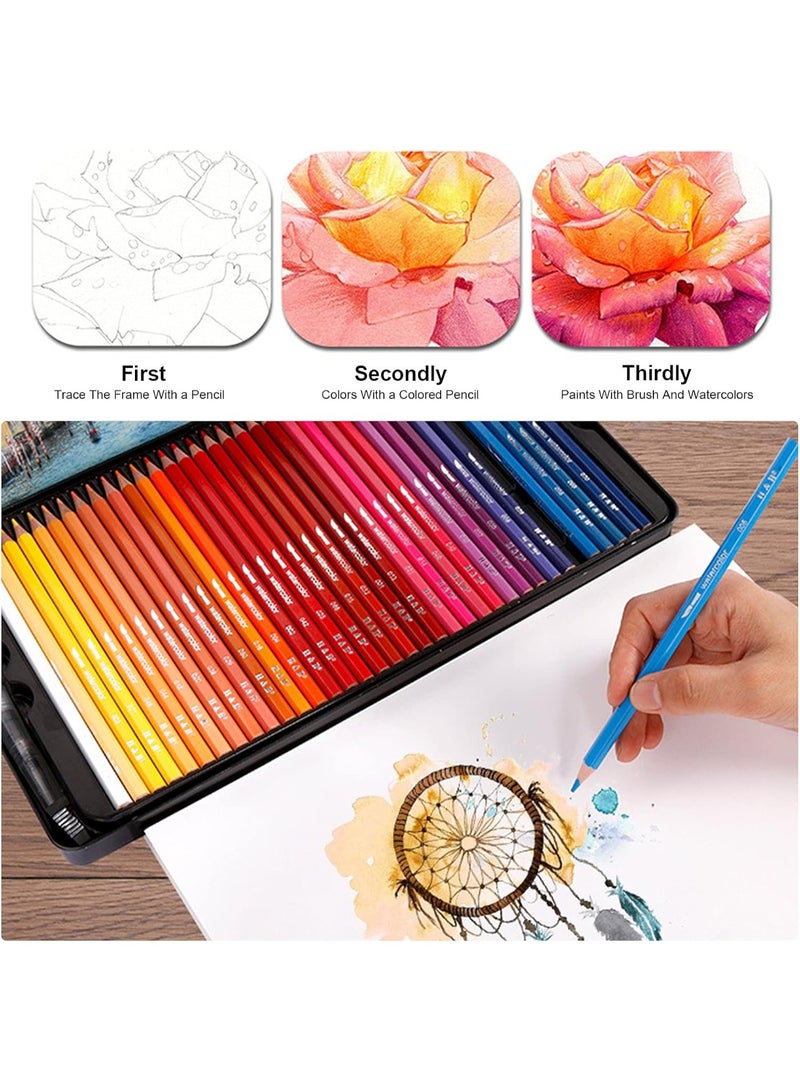 H&B 72 Piece Colored Pencil Set, Multicolour Wooden Coloring Pencils, Non-Toxic Artist Drawing Pencils for Kids and Beginners - Image 3