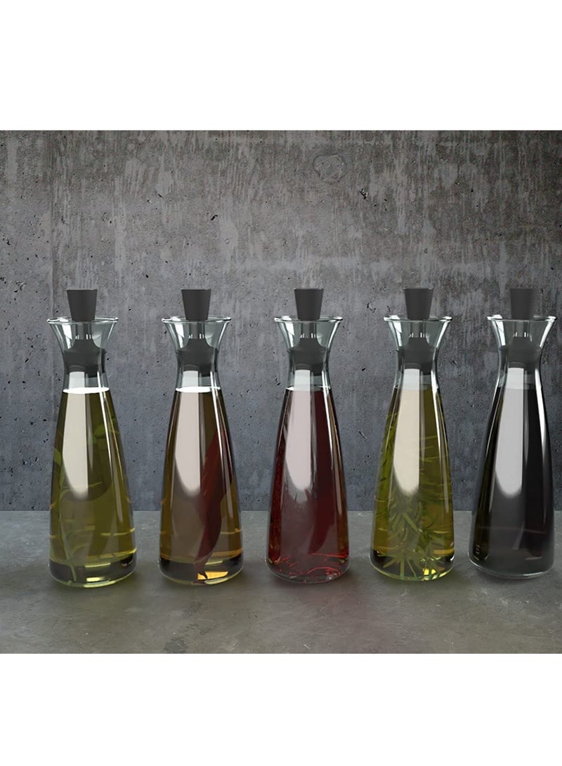 KASTWAVE Oil & Vinegar Dispenser Glass Bottle, 17oz Glass Olive Oil Bottle, No Funnel Needed Oil & Vinegar Dispenser Cruet for Kitchen, Leak Proof, Airtight, BPA-free, Olive Oil Carafe Decanter, Clear - Image 2