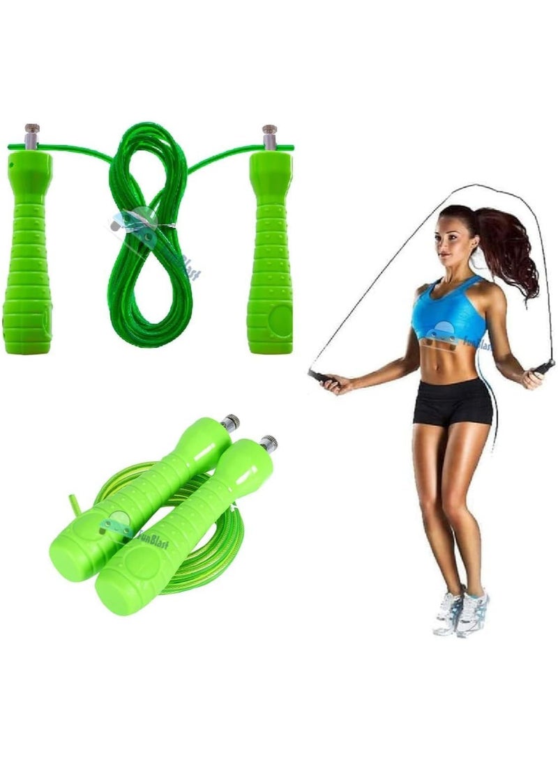 كيوشوب حبل قفز مع محامل كروية سريع السرعة مضاد للانزلاق بمحامل للسباق، حبل قفز ذاتي القفل من الستيل مثالي للتمارين الهوائية مثل التدريب السريع والقفز الشديد وتدريب - Image 2