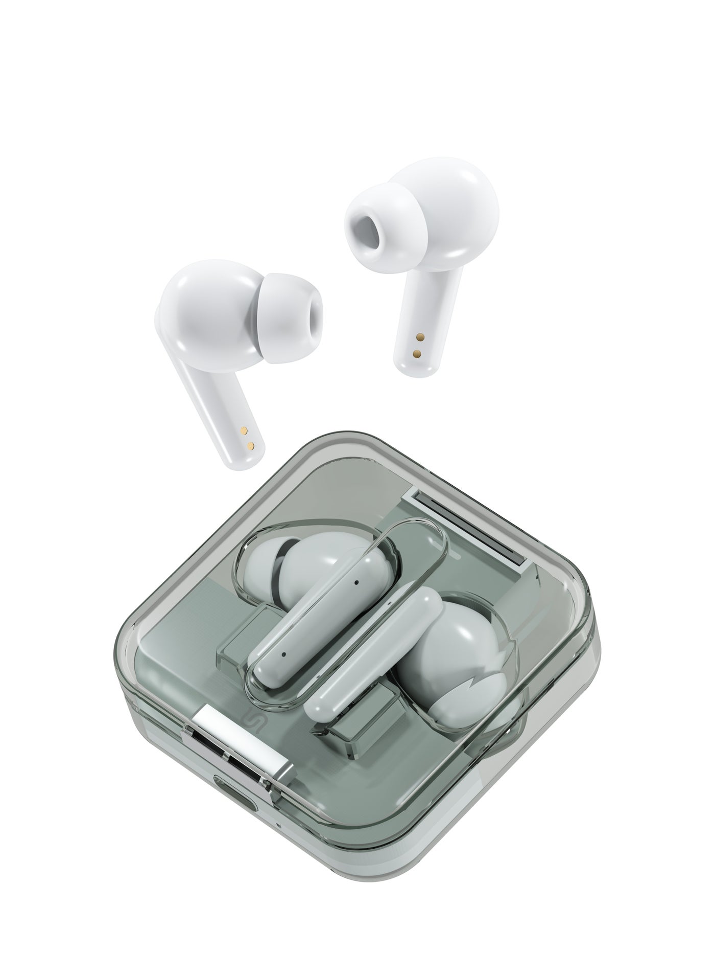 Soundtec Vibe Wireless Earbuds with Voice Assistant and Touch Control / Hands-Free Calling / 360° Omnidirectional Mic / True Wireless Headphones / Up to 9H Playtime / Immersive Audio / 10M Transmission Range - White