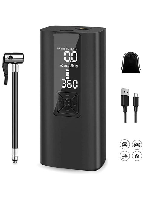 Portable Air Compressor, Rechargeable Tire Inflator 150PSI 8000mAH Cordless Emergency LED Light Electric Air Pump for Car Tire Bicycles Motorcycle Balls