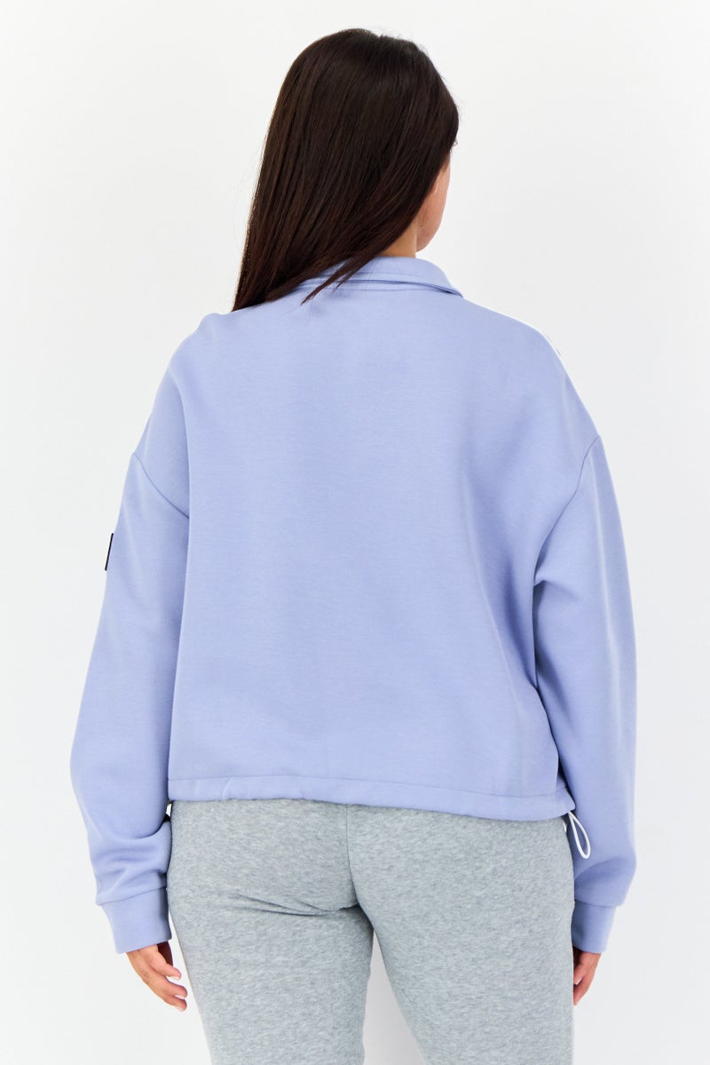 GIORDANO G-Motion Women Sportswear Fit Long Sleeves Outdoor Sweatshirt, Blue  - Image 4