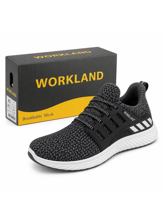 أرض العمل أحذية أمان شبكية قابلة للتنفس من Workland، مقاس 41، أحذية عمل خفيفة الوزن من الصلب للرجال، صناعية، بناء، مستودعات والاستخدام الخارجي - Image 1