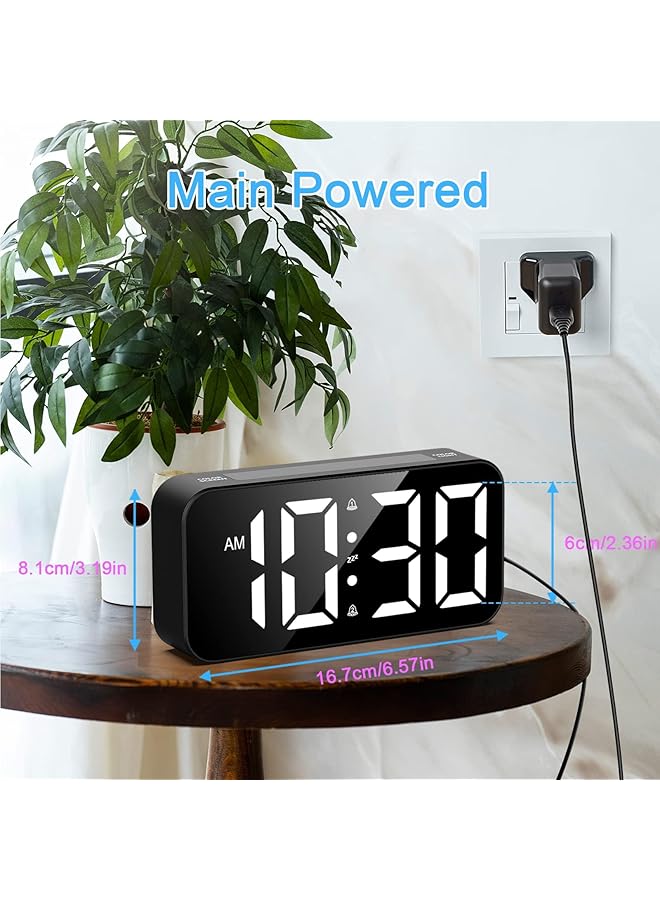 Digital Alarm Clock With Night Light Bedside Alarm Clocks Large Led Display Full Range Brightness Snooze 12 24H Loud Alarm Clocks For Heavy Sleepers Bedside Alarm Clock For Kids Seniors