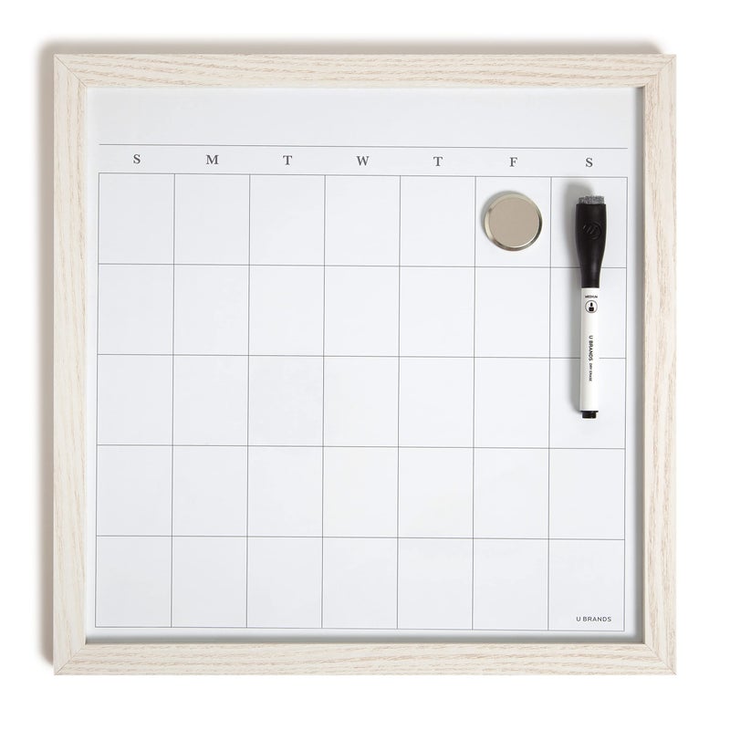 U Brands Rustic Monthly Dry Erase Board with White Wooden Frame Office Supplies 14 x 14 - Image 2