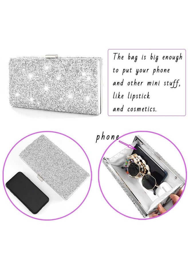 Glitter Evening Clutch Bag Rhinestone Handbag Crossbody Purse Wedding Party Bag For Women And Girls (Doublesided Silver Crystal) - pzsku/Z64E5C94083D778CC0E8BZ/45/_/1714994682/4132ea03-2e6d-4ab1-bd5e-15fc6f873bb8