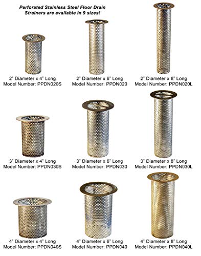 Drain-Net 4" Commercial Floor Drain Strainer, 4" Tall, Perforated Stainless Steel - Image 4