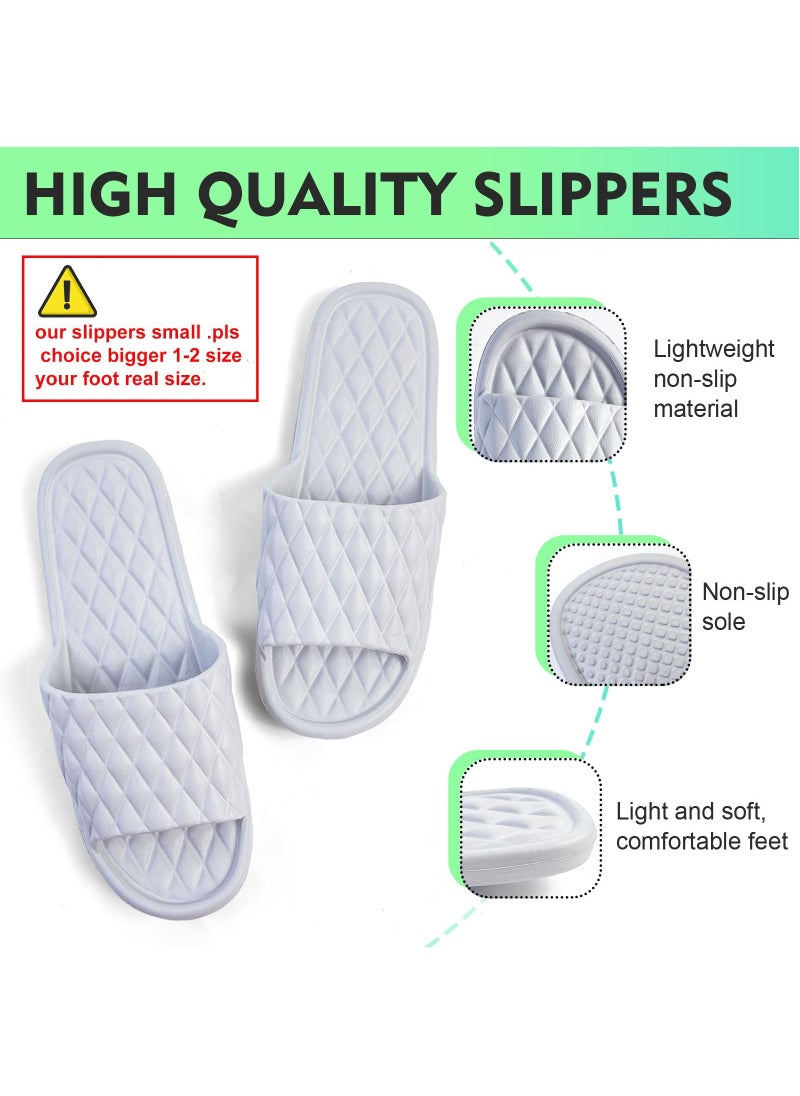 SKY-TOUCH Bathroom Anti-slip Shower Indoor Soft Light Weight Flat Sandals Slippers for Indoor Outdoor Grey  - Image 2