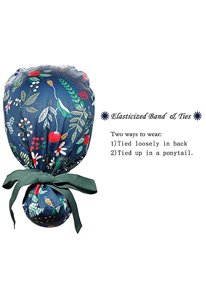 SYOSI Home Working Cap with ons and Sweatband Adjustable Ribbon Tie Ponytail Hats for Women, Long Hair Head Covers Hair Caps - Image 3