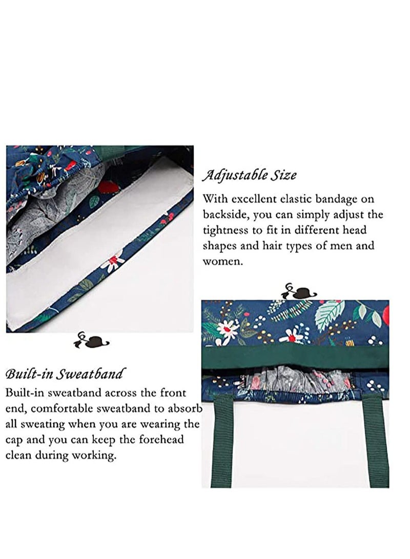 SYOSI Home Working Cap with ons and Sweatband Adjustable Ribbon Tie Ponytail Hats for Women, Long Hair Head Covers Hair Caps - Image 4