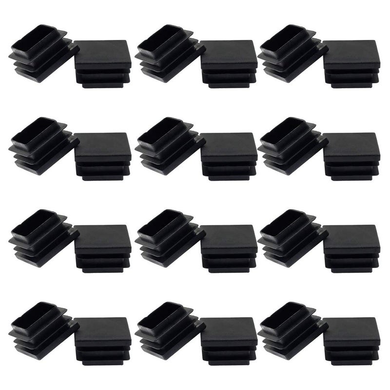 Suiwotin 24Pack 32mm 1 14 Inch Square Plastic Plugs End Caps for Square TubingBlack