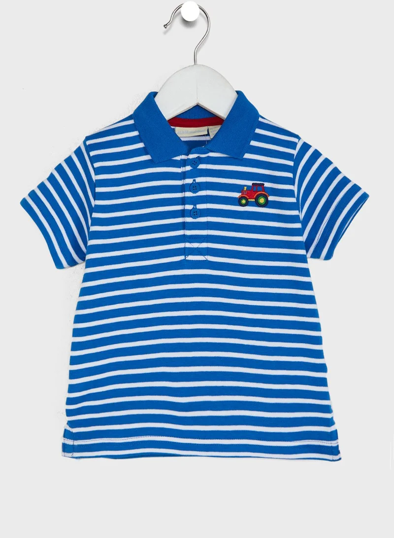 JoJo Maman Bebe Kids Tractor Print Polo