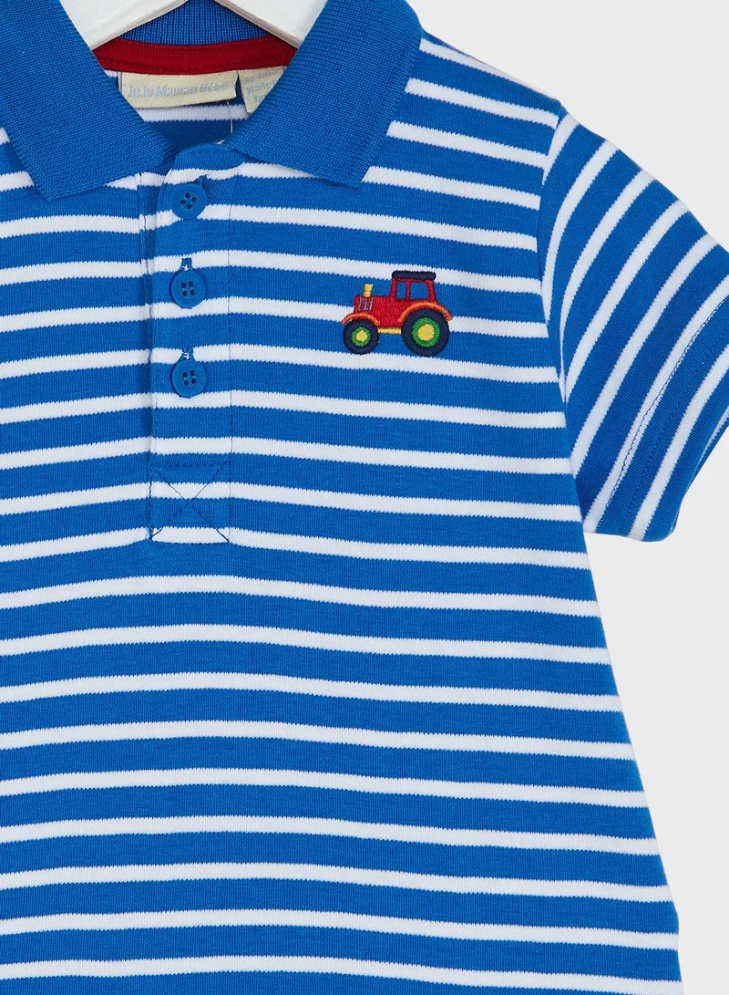 JoJo Maman Bebe Kids Tractor Print Polo