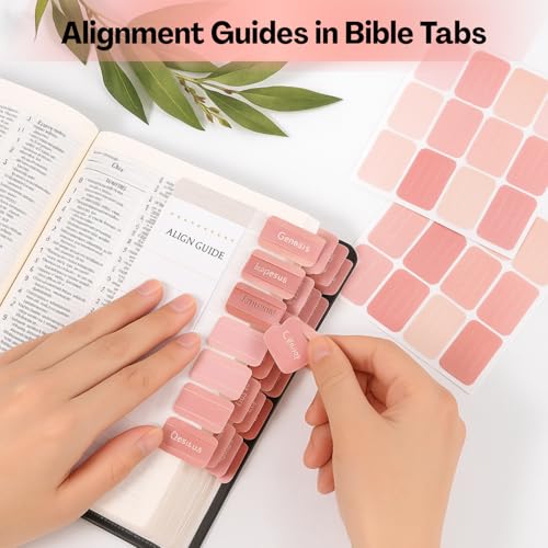 Flavizo 120 Pink Index Tabs, Book Tabs for Organizing Pages, Bible Tabs for Journaling, Bible Bookmark Stickers, Durable Page Markers for Study, Planning, and Bible Journaling Kit - Image 5