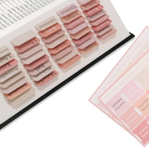Flavizo 120 Pink Index Tabs, Book Tabs for Organizing Pages, Bible Tabs for Journaling, Bible Bookmark Stickers, Durable Page Markers for Study, Planning, and Bible Journaling Kit - Image 1