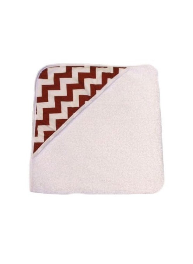bkb Infant Hooded Bath Towel, Crimson and White Chevron
