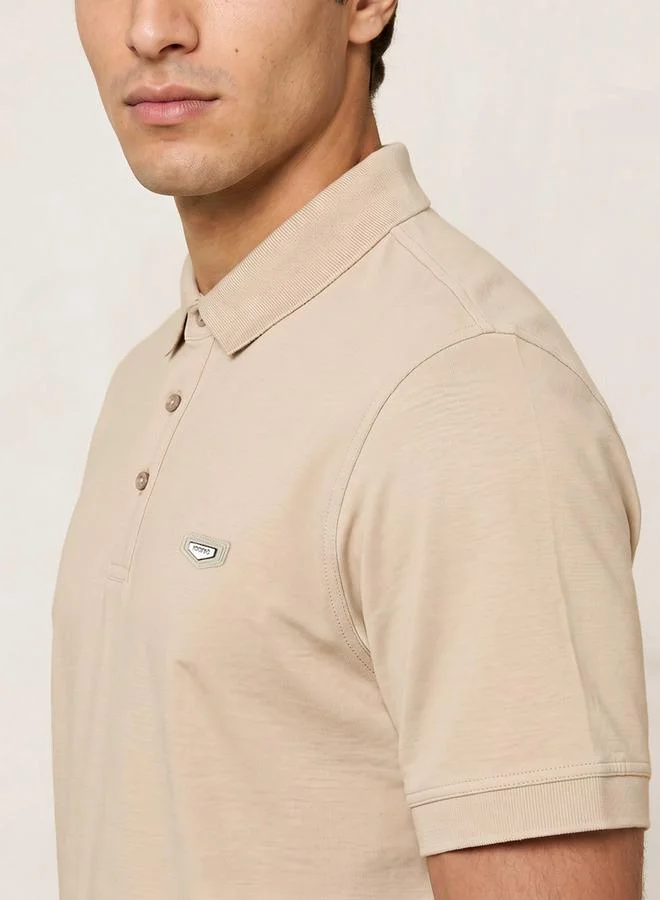 Iconic Iconic Short Sleeves Applique Mercerised Polo T-Shirt