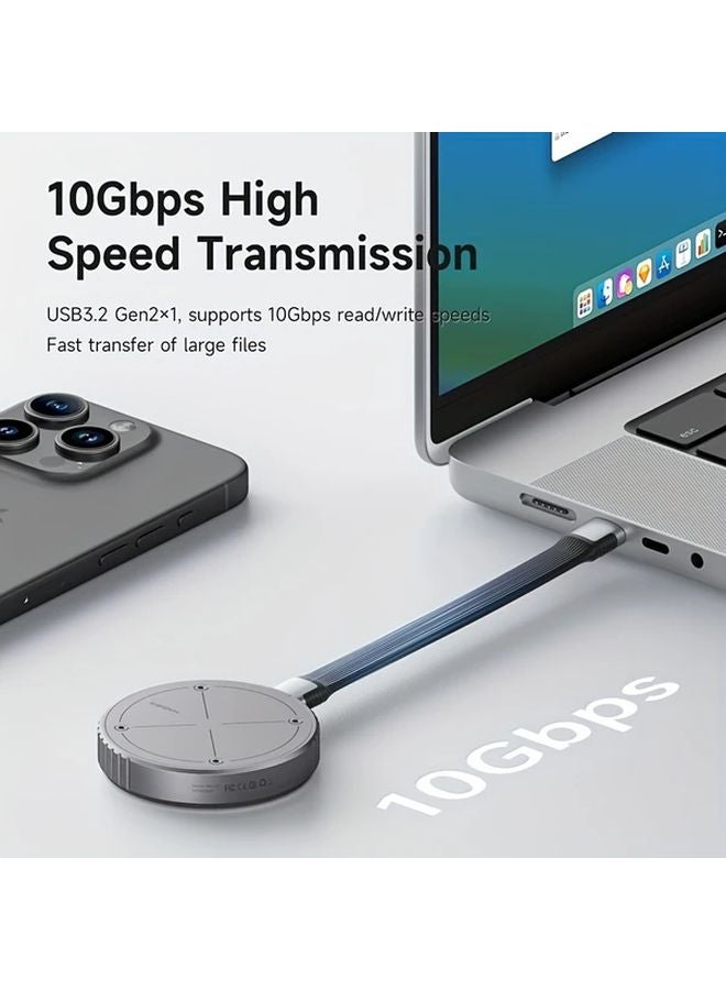 Grey Hagibis Magnetic M2 2230 NVMe SSD Enclosure USB C 3 2 Gen 2 For iPhone 15 Pro Max ProRes - Image 2