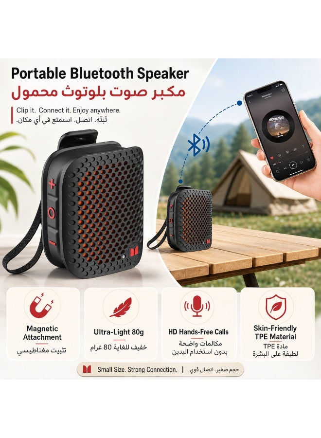Monster  Bluetooth Speaker, Clip on Wireless Wearable Speaker for Hands-Free Calls and Music, Small Mini Portable Speaker for Workout, Cycling, Running, TWS, IPX7 Waterproof, 12H Playtime - Image 2