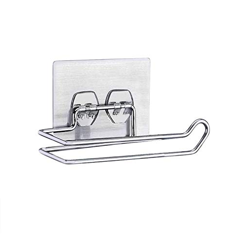 Luvina Self Adhesive Toilet Paper Holder Stainless Steel Tissue Paper Roll Holder Towel Holder with No Drilling Sticker - Image 1