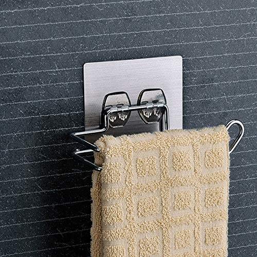 Luvina Self Adhesive Toilet Paper Holder Stainless Steel Tissue Paper Roll Holder Towel Holder with No Drilling Sticker - Image 3
