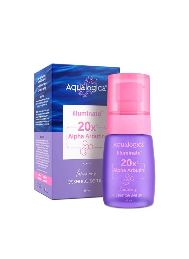 Aqualogica Lluminate+ 20X* Alpha Arbutin Luminous Essence Serum - 50Ml|Power Of 20X* Alpha Arbutin | Fights Pigmentation & Uneven Skin Tone | Hydrates & Plumps Skin  - Image 1