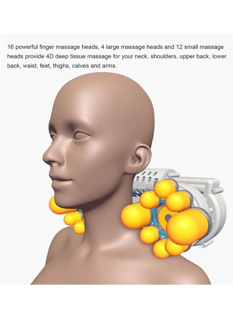 Bukela Neck Massager Massage pillow Shoulder Back Massager with Heat 4D Electric Massage Pillow with 16 Heads 3 Modes for Back Cervical Shoulder Foot Body Muscle Pain Relief Birthday Gifts for Women/Men - Image 3