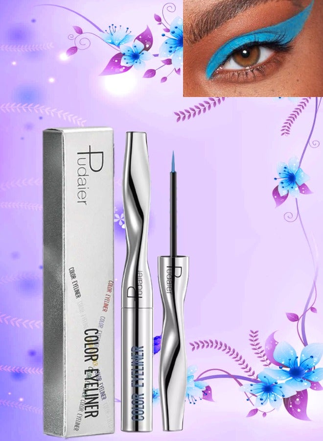 pudaier Color Eyeliner Liquid Eyeliner Pen Quick Drying Easy to Color Glitter and Matte Precision Fine Tip Eye Liner Makeup No Flaking No Smudging Waterproof and Long Lasting Eyeliner Pencil Celestial Blue 21 - Image 1